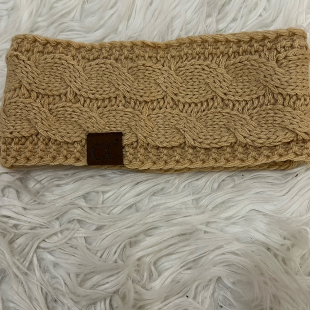 C.C Tan Cable Knit Headband